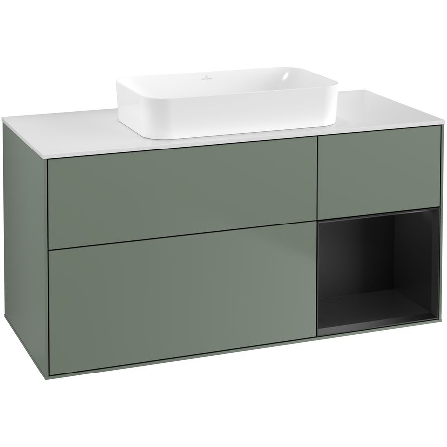 Wastafelonderkast Finion 1200x603x501mm Olive Matt Lacquer F711PDGM
