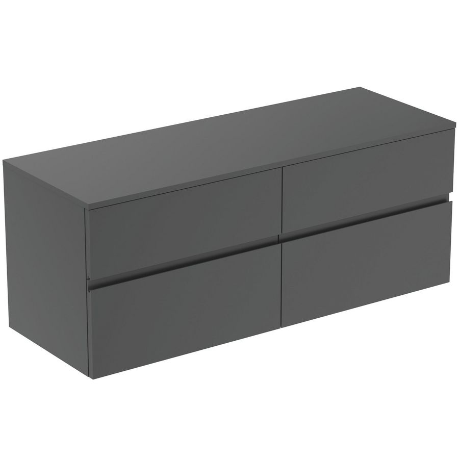 Wastafelmeubel 1402x505x558mm matt anthracite 4 laden Finesse