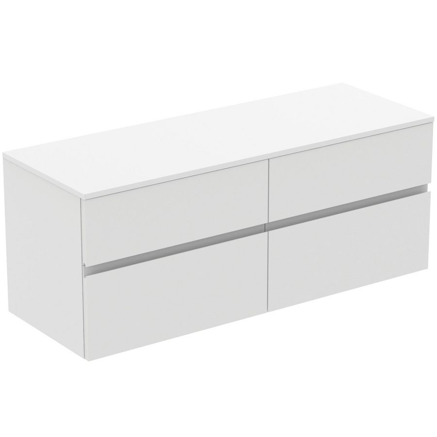 Wastafelmeubel 1402x505x558mm matt white 4 laden Finesse