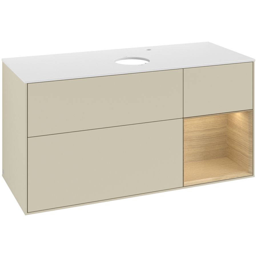 Wastafelonderkast Finion 1200x603x501mm S.Grey Matt Lacquer F951PCHJ