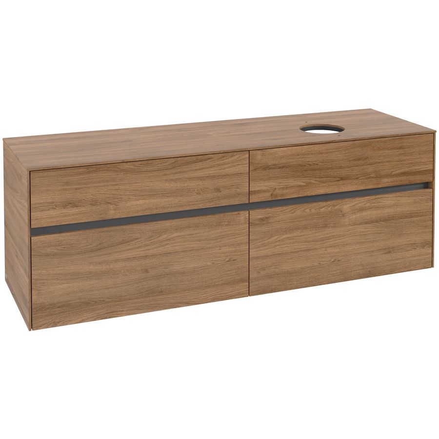 Wastafelonderkast Collaro 1600x548x500mm Oak Kansas C05100RH