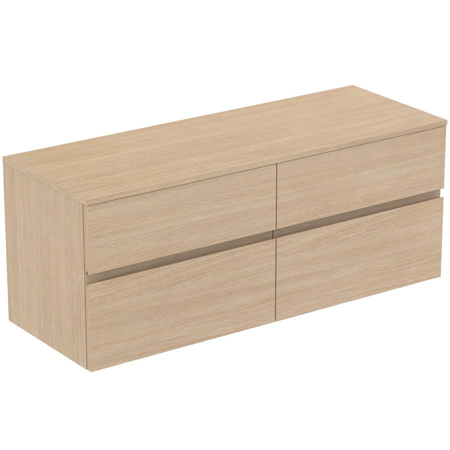 Wastafelmeubel 1402x505x558mm white oak 4 laden Finesse