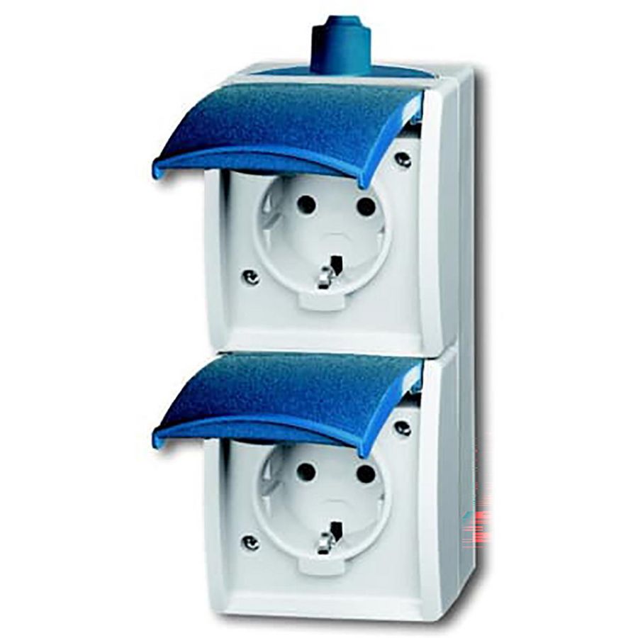 Wandcontactdoos ra dubbel ver kd opb IP44 ocean (20-02 EW-53-503)