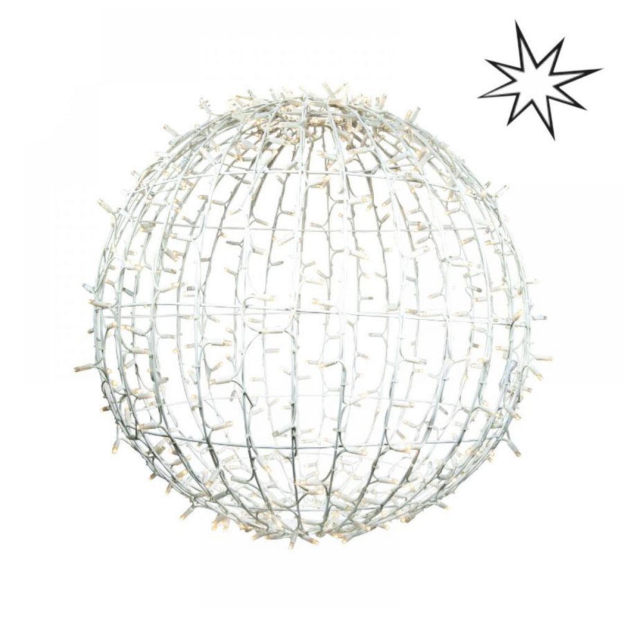 3D bal 800mm 3000K WW & flash 3000K WW witte kabel