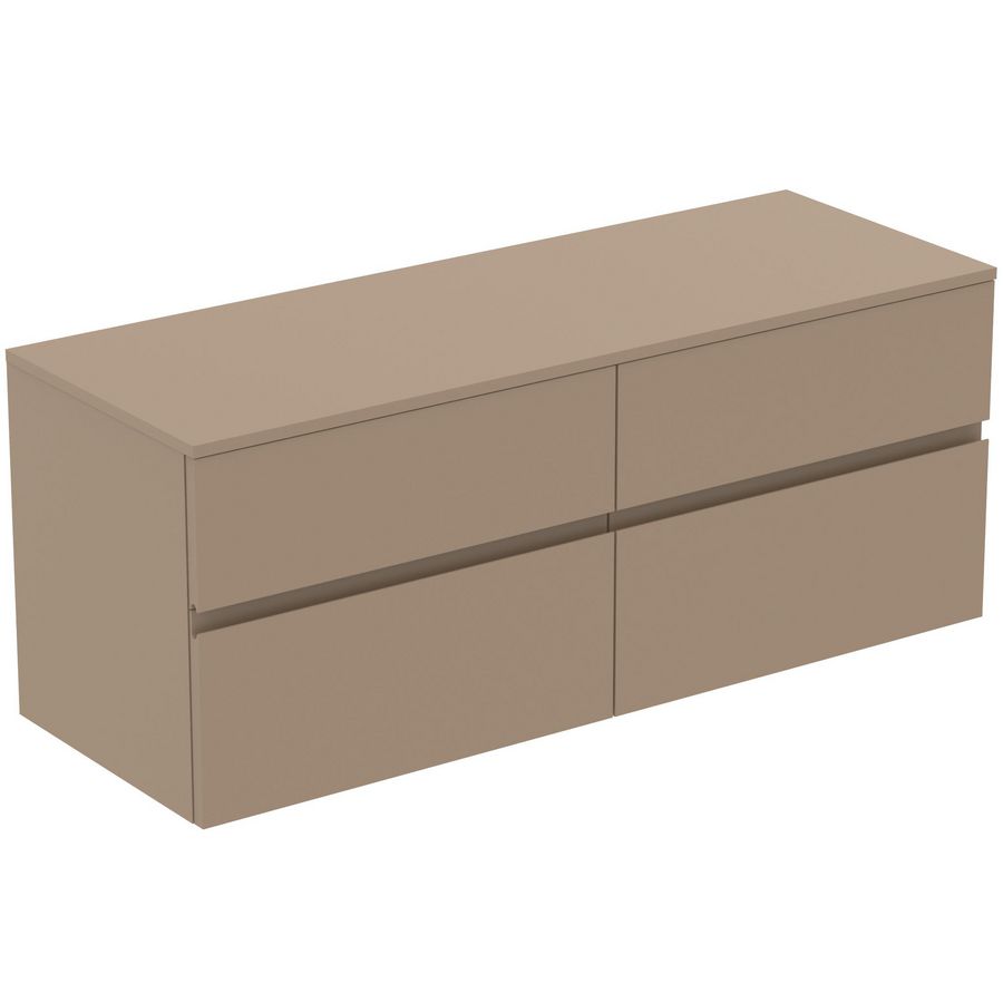 Wastafelmeubel 1402x505x558mm mat greige 4 laden Finesse