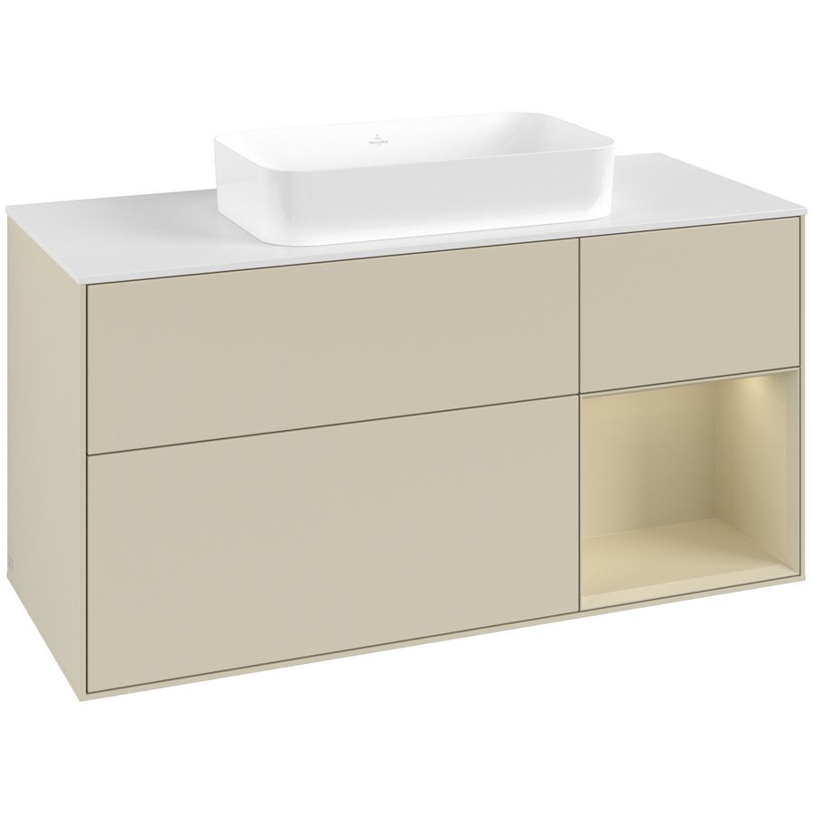 Wastafelonderkast Finion 1200x603x501mm S.Grey Matt Lacquer G711HJHJ