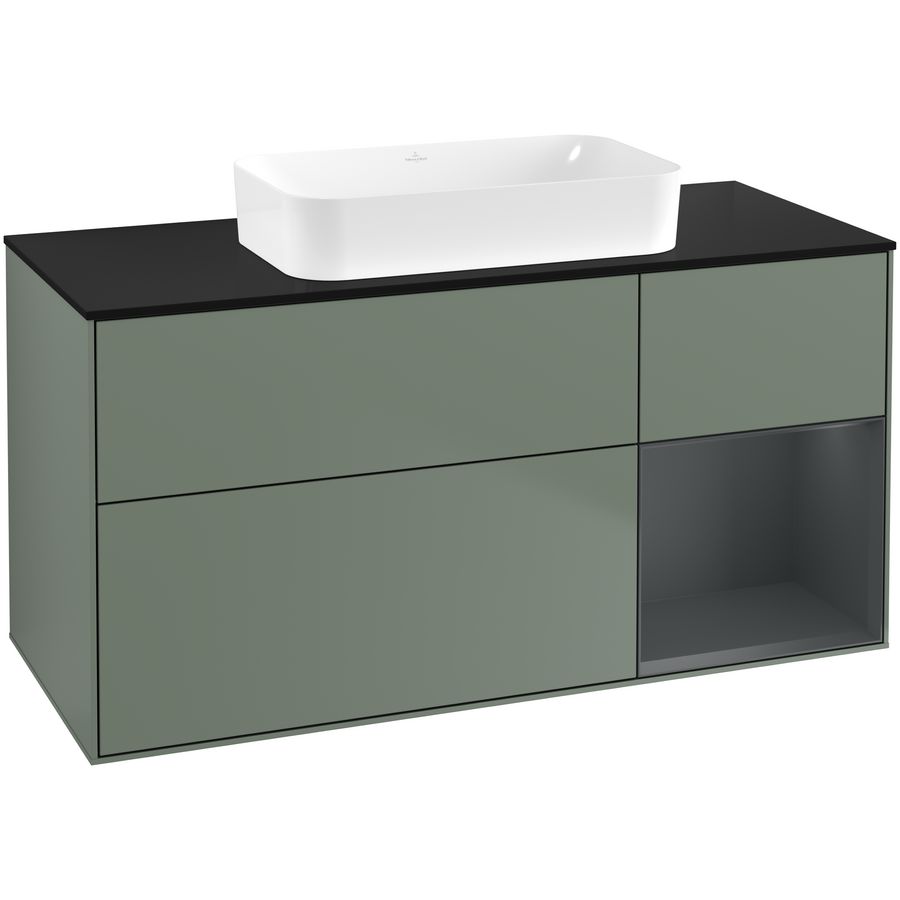 Wastafelonderkast Finion 1200x603x501mm Olive Matt Lacquer F712HGGM