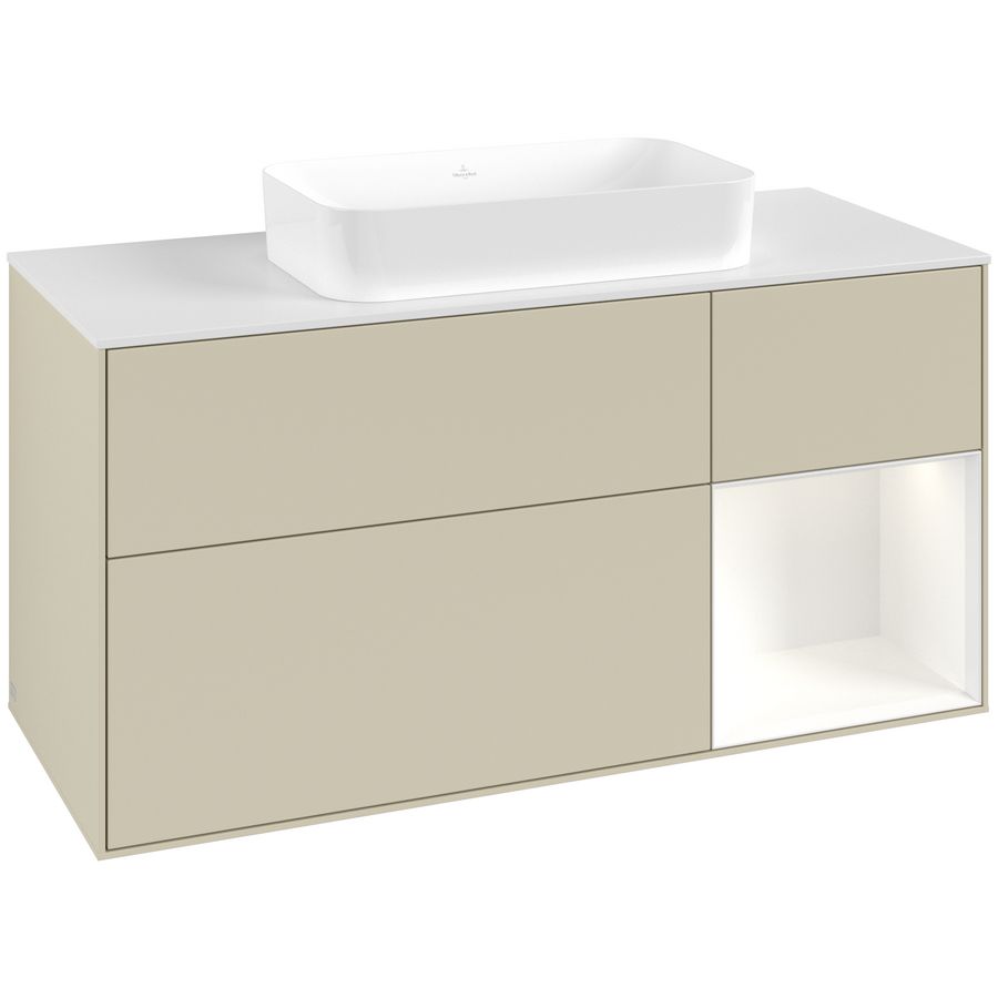 Wastafelonderkast Finion 1200x603x501mm S.Grey Matt Lacquer G711MTHJ