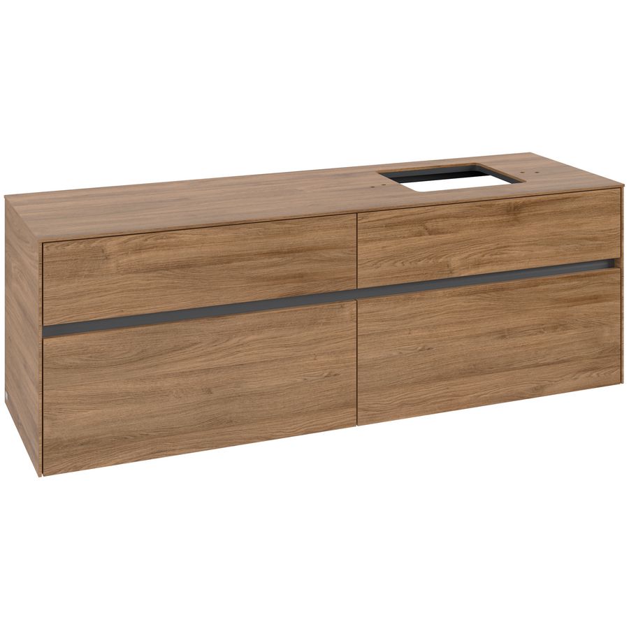 Wastafelonderkast Collaro 1600x548x500mm Oak.Kans C13600RH
