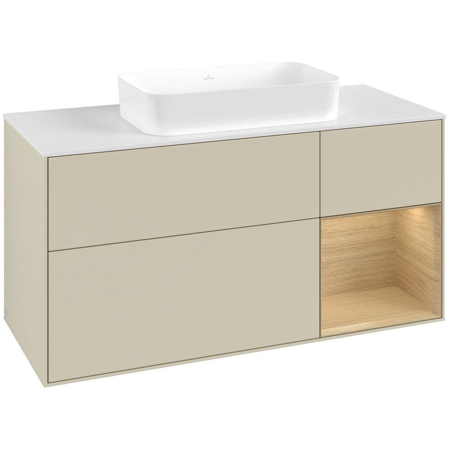 Wastafelonderkast Finion 1200x603x501mm S.Grey Matt Lacquer G711PCHJ