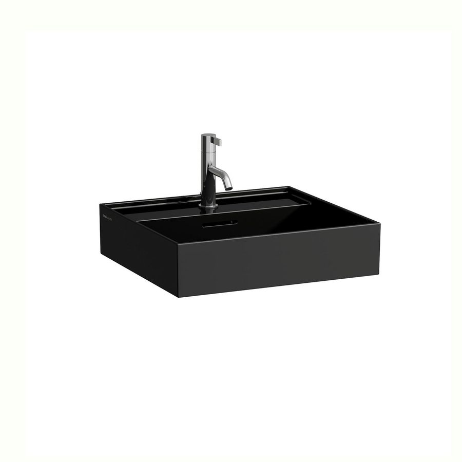 Meubelwastafel 500x460mm met kraangat m. overl. glossy black