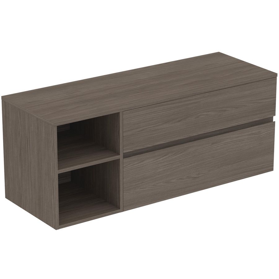 Wastafelmeubel 1402x505x558mm dark elm 2 laden Finesse