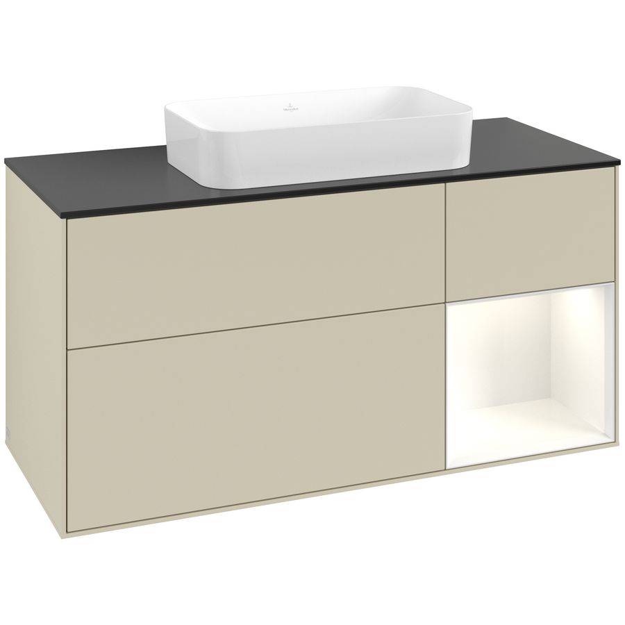 Wastafelonderkast Finion 1200x603x501mm S.Grey Matt Lacquer G712GFHJ