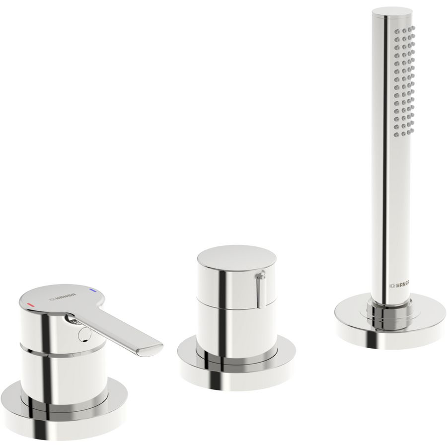 Afbouwset 3-gats badrand v Hansa Fill ronde rozet HANSARONDA