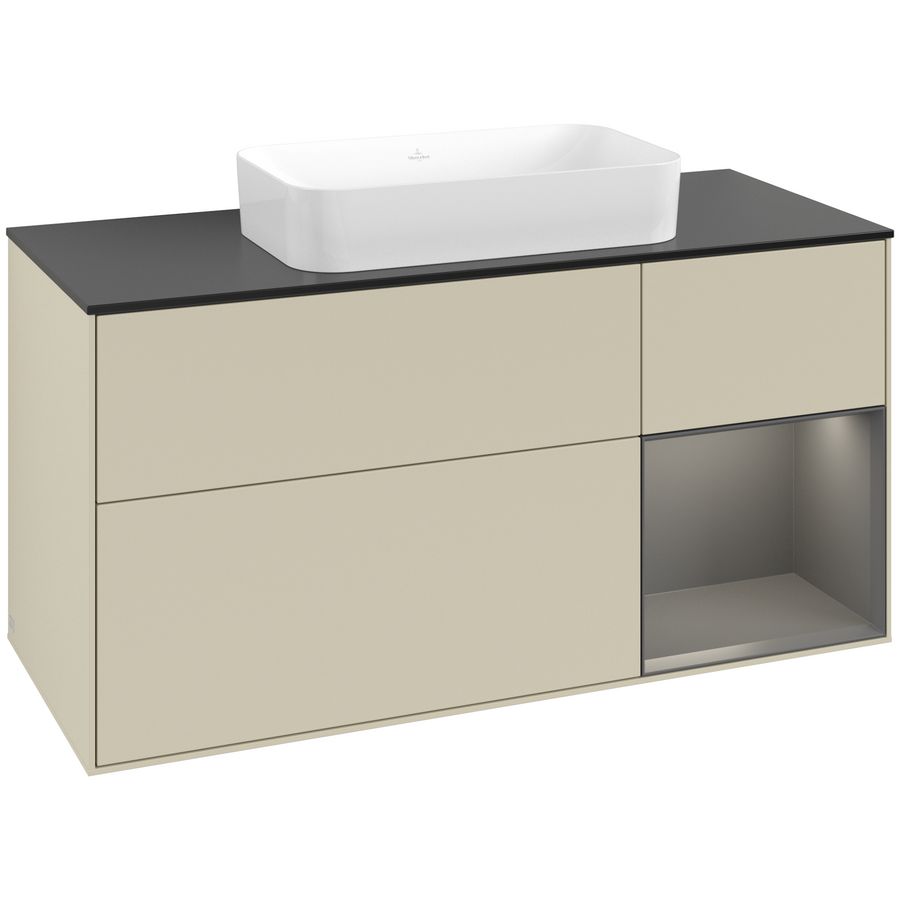Wastafelonderkast Finion 1200x603x501mm S.Grey Matt Lacquer G712GKHJ