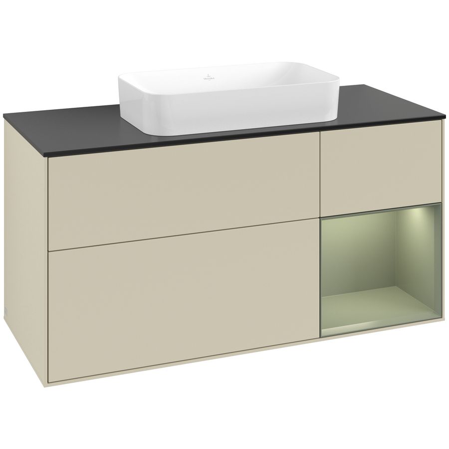 Wastafelonderkast Finion 1200x603x501mm S.Grey Matt Lacquer G712GMHJ