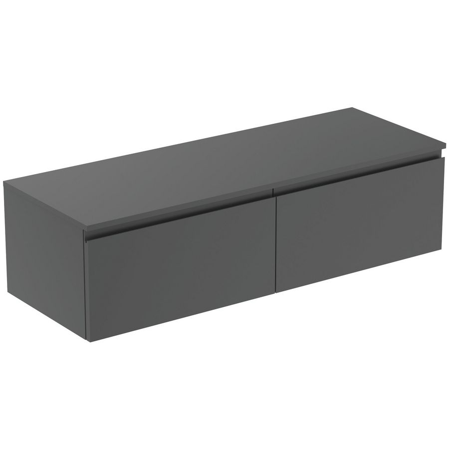 Wastafelmeubel 1402x505x378mm matt anthracite 2 laden Finesse