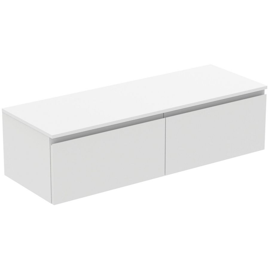 Wastafelmeubel 1402x505x378mm matt white 2 laden Finesse