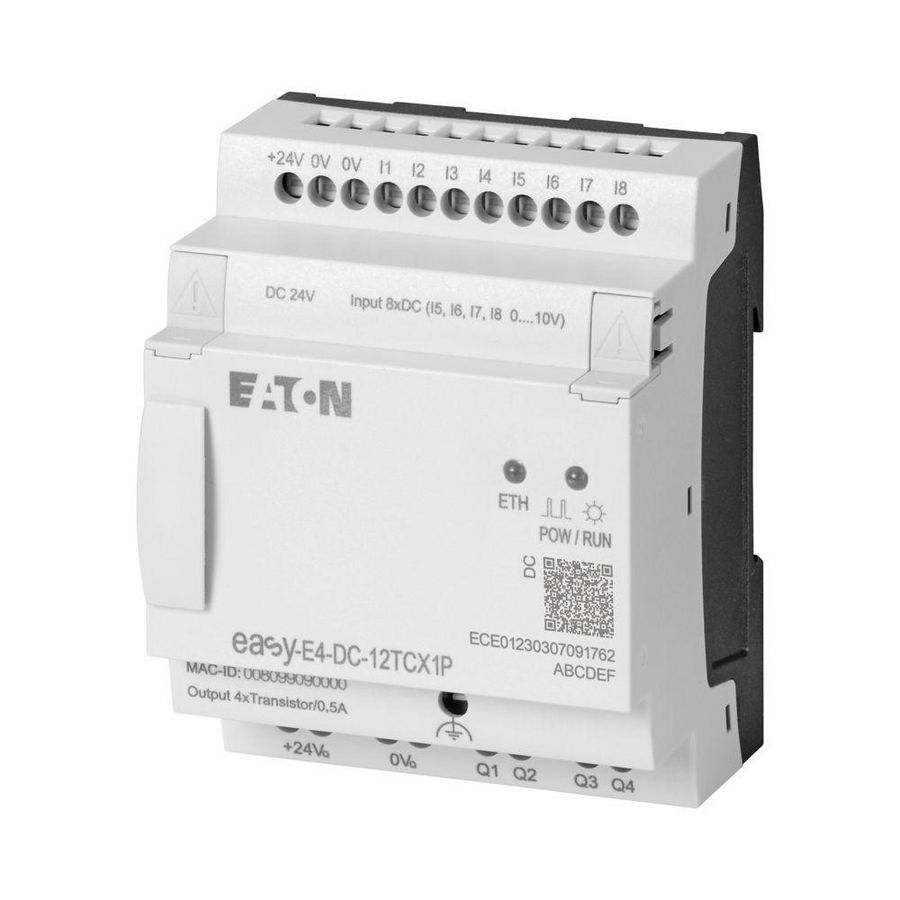 Easy E4, 24V DC, 8DI (4 als analoog te gebruiken) , 4DQ tran
