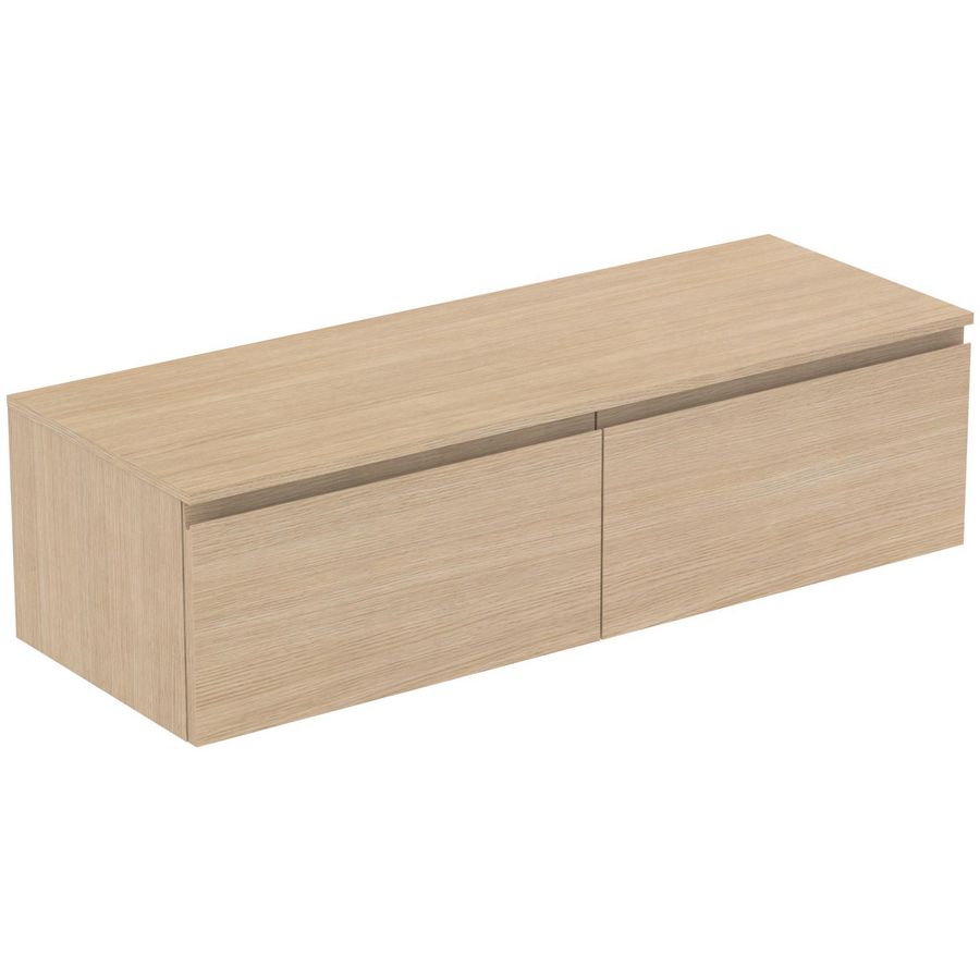Wastafelmeubel 1402x505x378mm white oak 2 laden Finesse