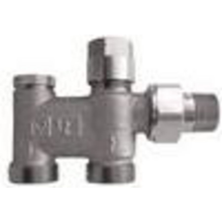 Onderblok 2000 recht 2-pijps afsluitb. 40mm M22 x 1/2"