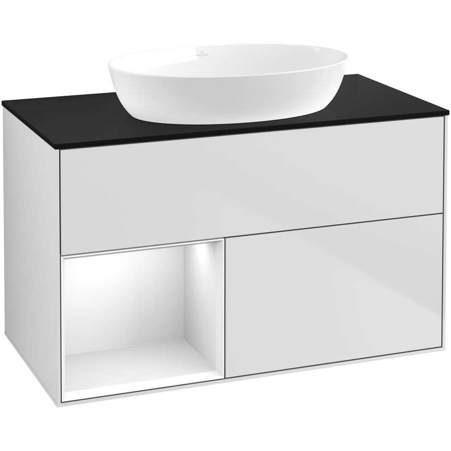 Wastafelonderkast Finion 1000x603x501mm White Matt Lacquer GA12GFMT