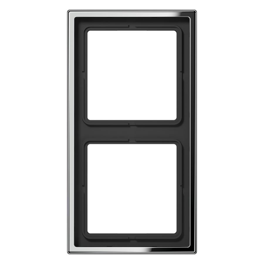 Afdekraam glans chroom 2-voudig LS