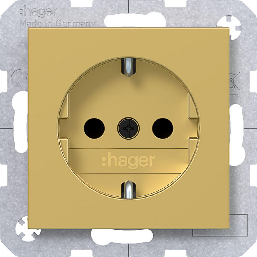 SCHUKO-wandcontactdoos Safety Plus steekklemmen A.x/C.x gold metalic