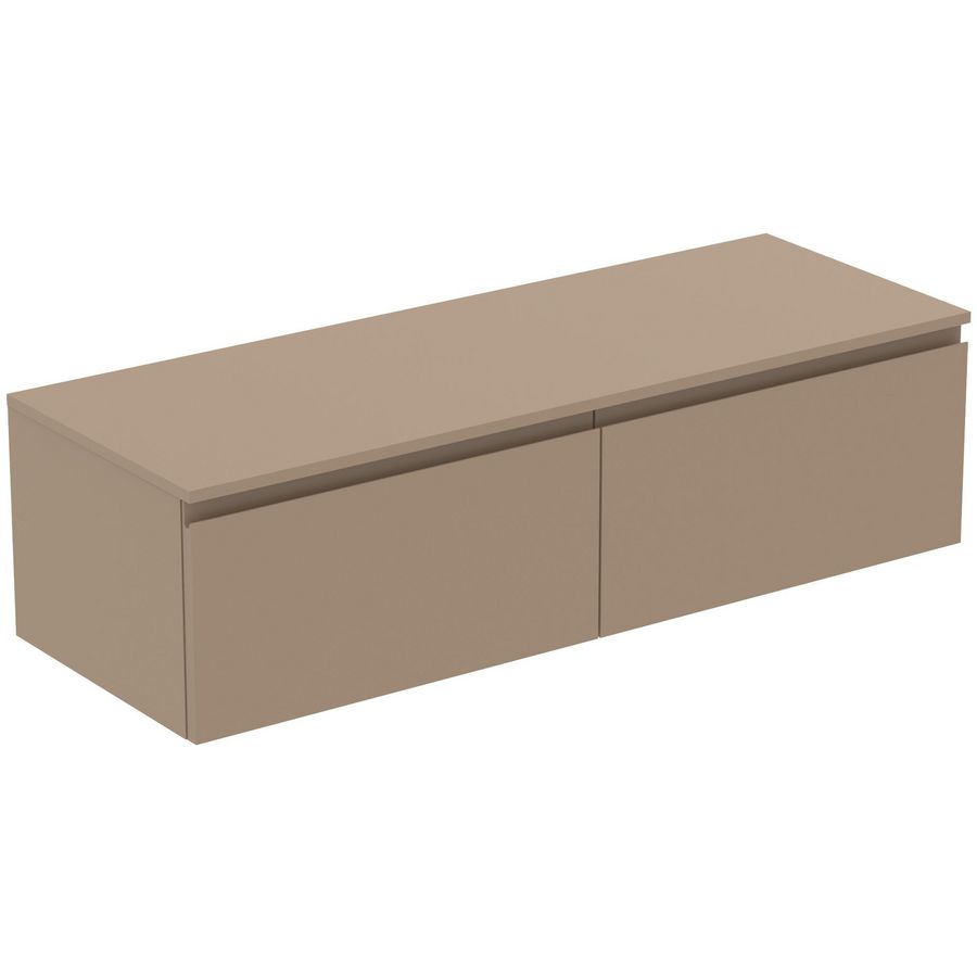 Wastafelmeubel 1402x505x378mm mat greige 2 laden Finesse
