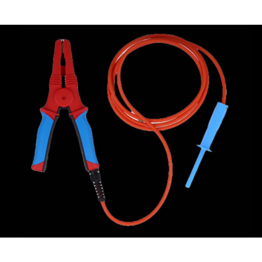 Testklem met HV kabel en plug 2,5m blauw HV