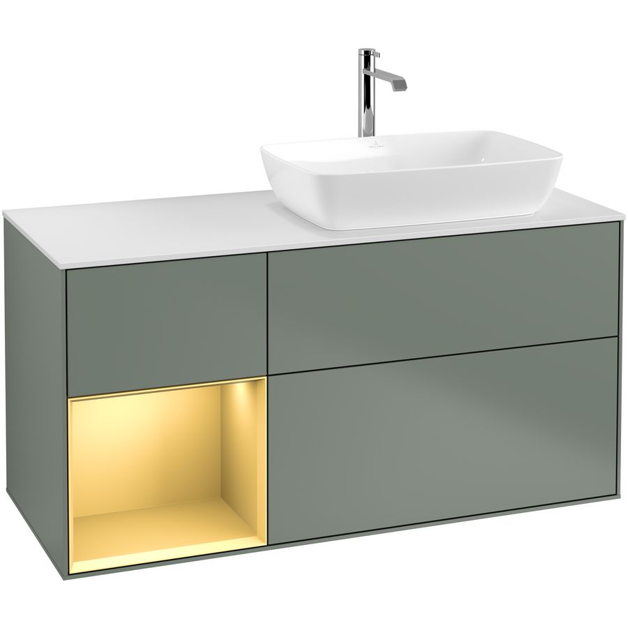 Wastafelonderkast Finion 1200x603x501mm Olive Matt Lacquer F801HFGM