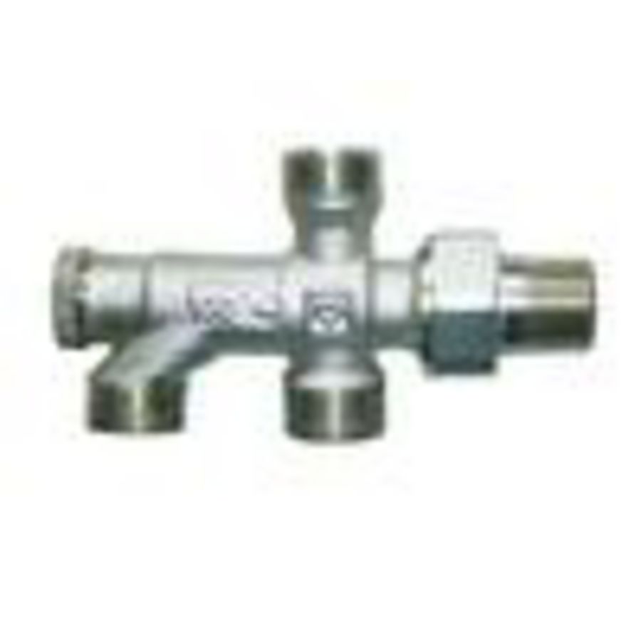 Onderblok 1000 recht 2-pijps afsluitb. 40mm G3/4" x 1/2"