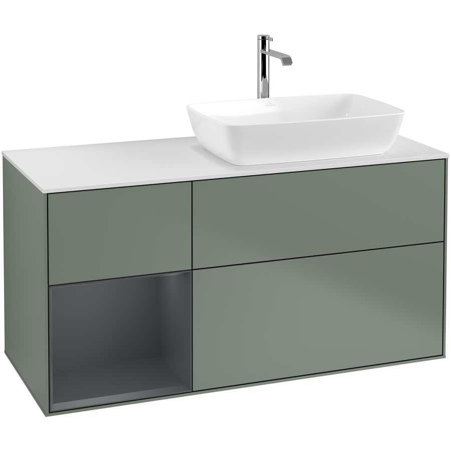 Wastafelonderkast Finion 1200x603x501mm Olive Matt Lacquer F801HGGM