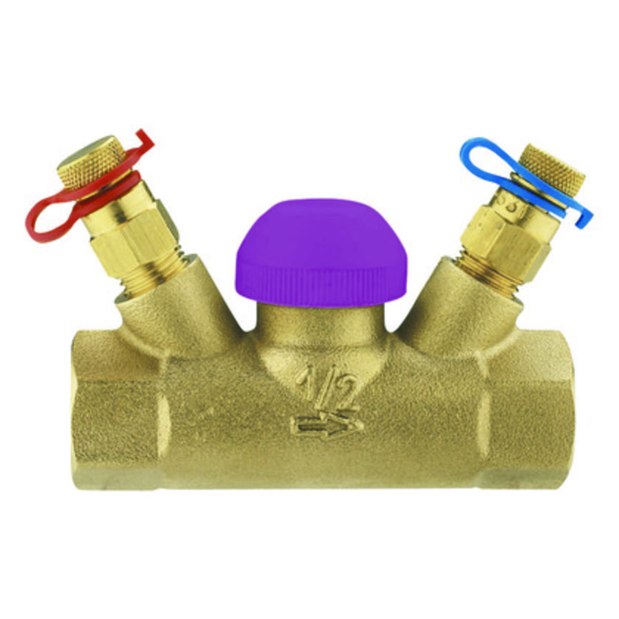 Therm. regelafsluiter TS 99 FV+meetnipp. recht bi.dr 1/2