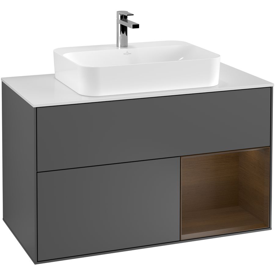 Wastafelonderkast Finion 1000x603x501mm Antr. Matt Lacquer G371GNGK