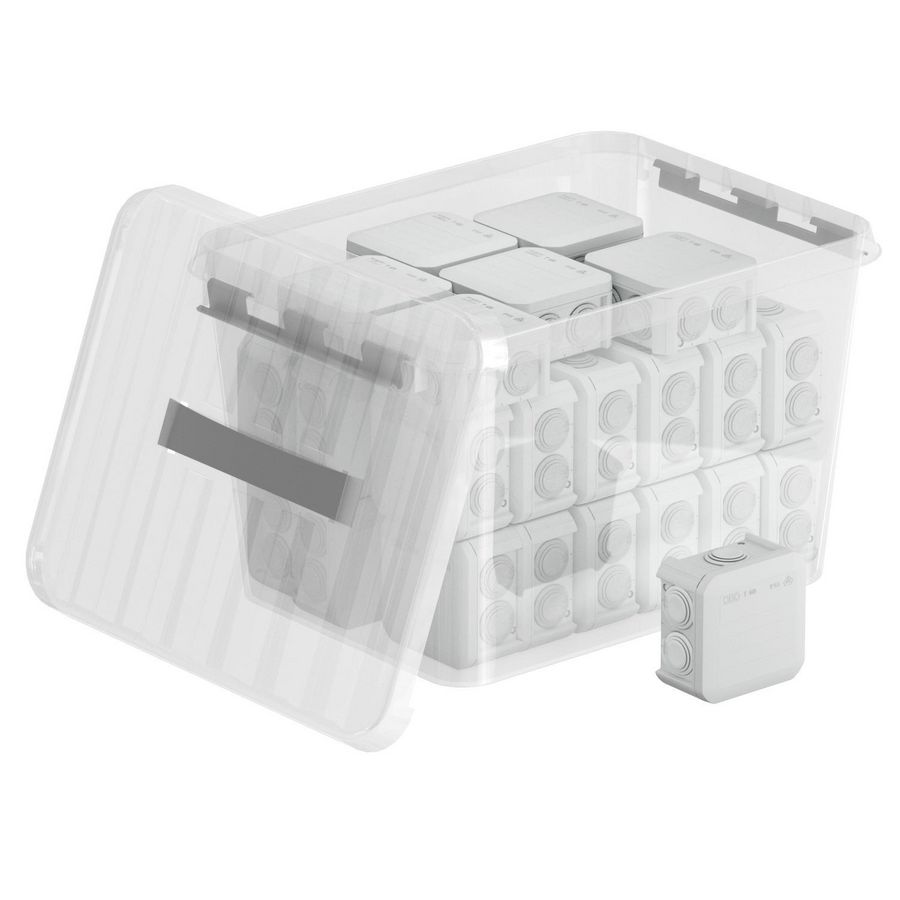 Kabeldoos promotiebox 35x T40 22 Liter kunststof transparent