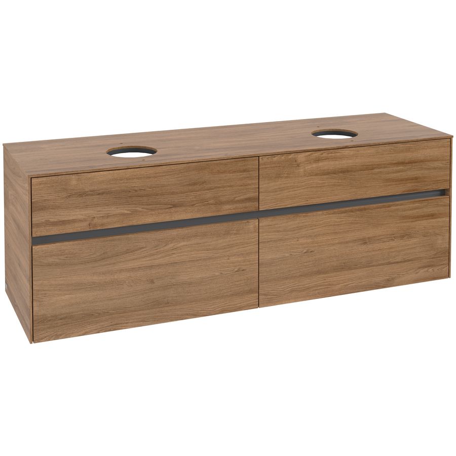 Wastafelonderkast Collaro 1600x548x500mm Oak Kansas C05200RH
