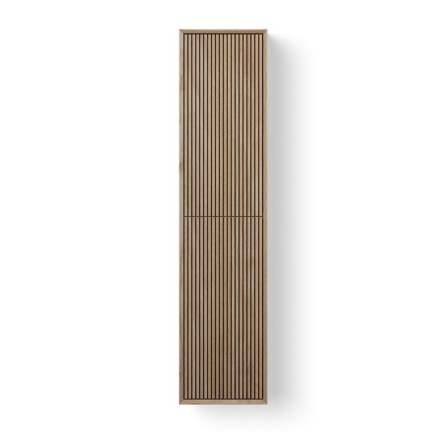 Wooden Cabinet Facet Stripes / hoge kast 40x30x170cm eiken old grey