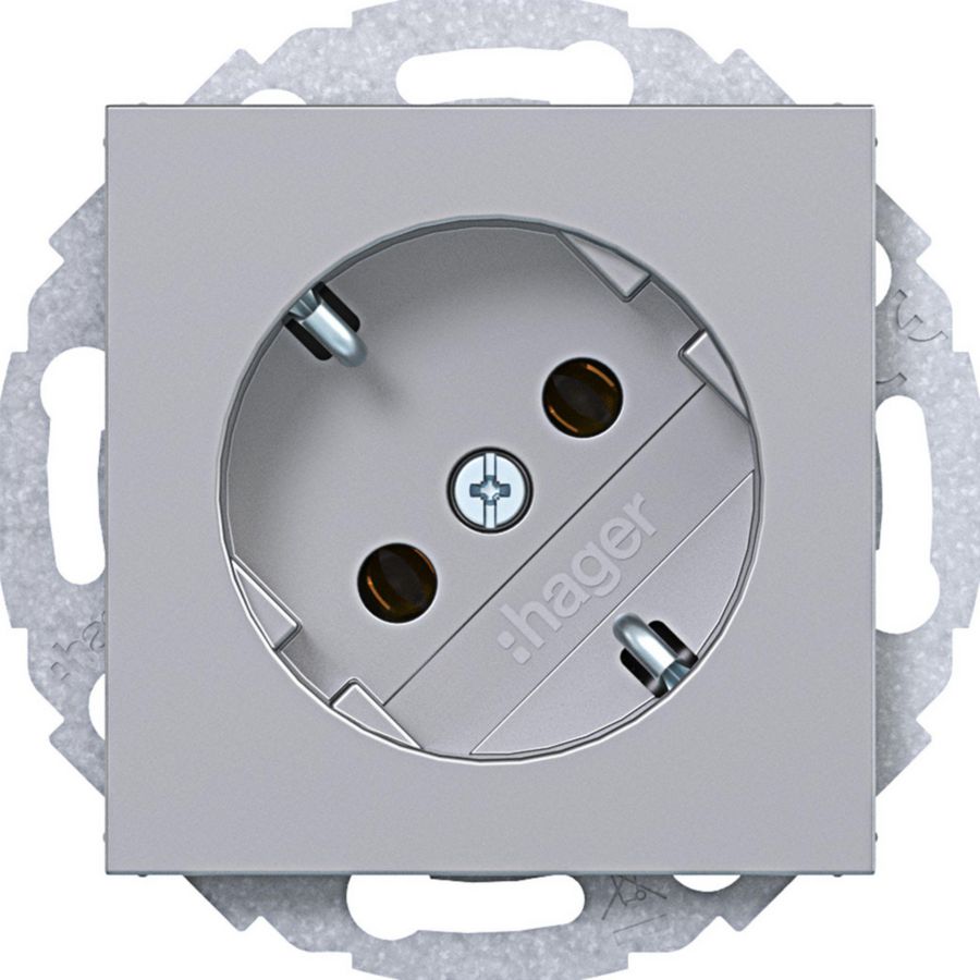 SCHUKO-wandcontactdoos 45gr. steekkl. A.x/C.x titaan