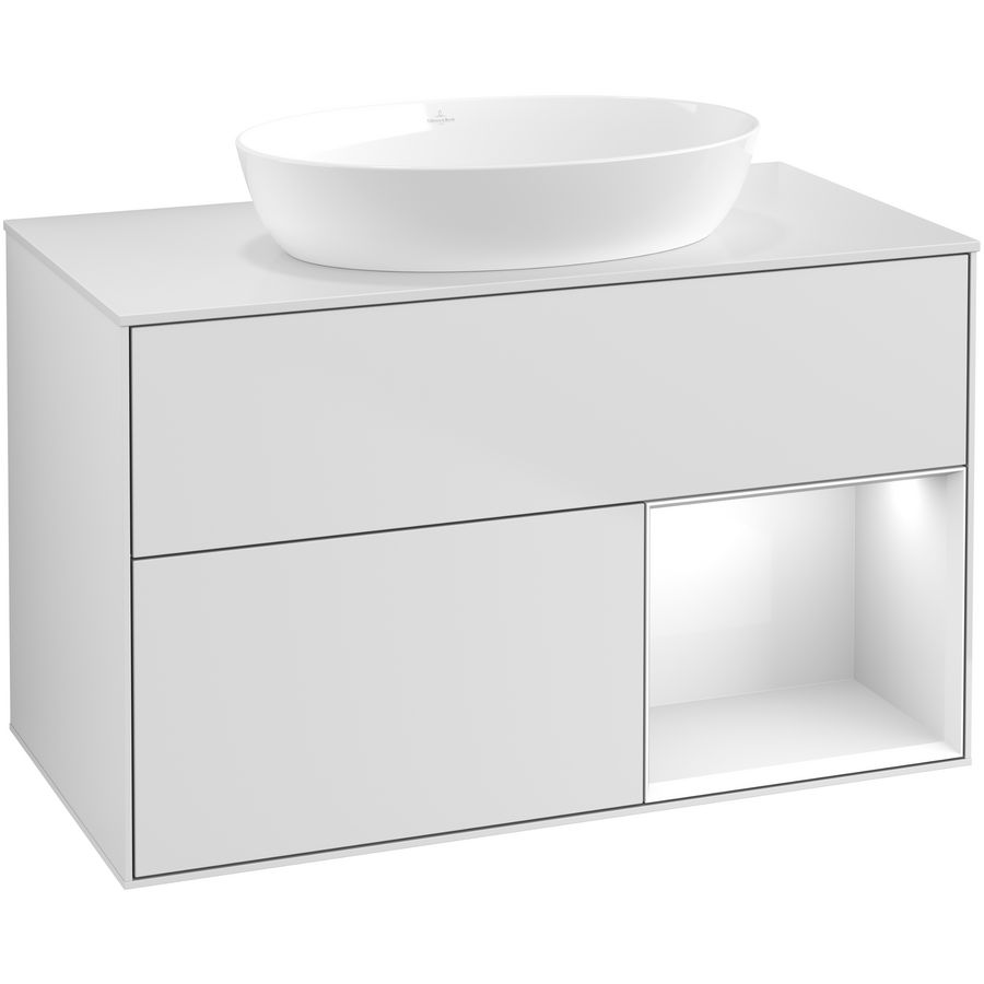 Wastafelonderkast Finion 1000x603x501mm White Matt Lacquer GA21GFMT