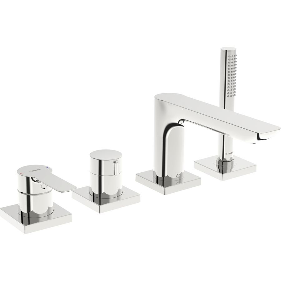 Afbouwset 4-gats badrand vaste uitloop rozet rond HANSALIGNA