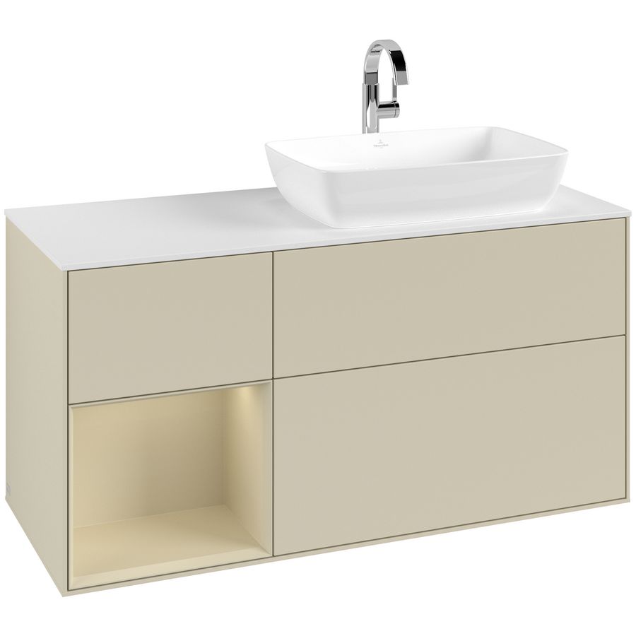 Wastafelonderkast Finion 1200x603x501mm S.Grey Matt Lacquer G801HJHJ