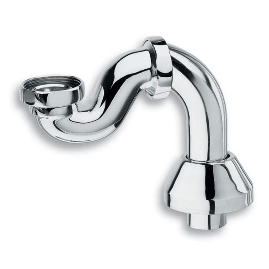 Sifon messing glansverchroomd moer 1.1/2"bocht ros