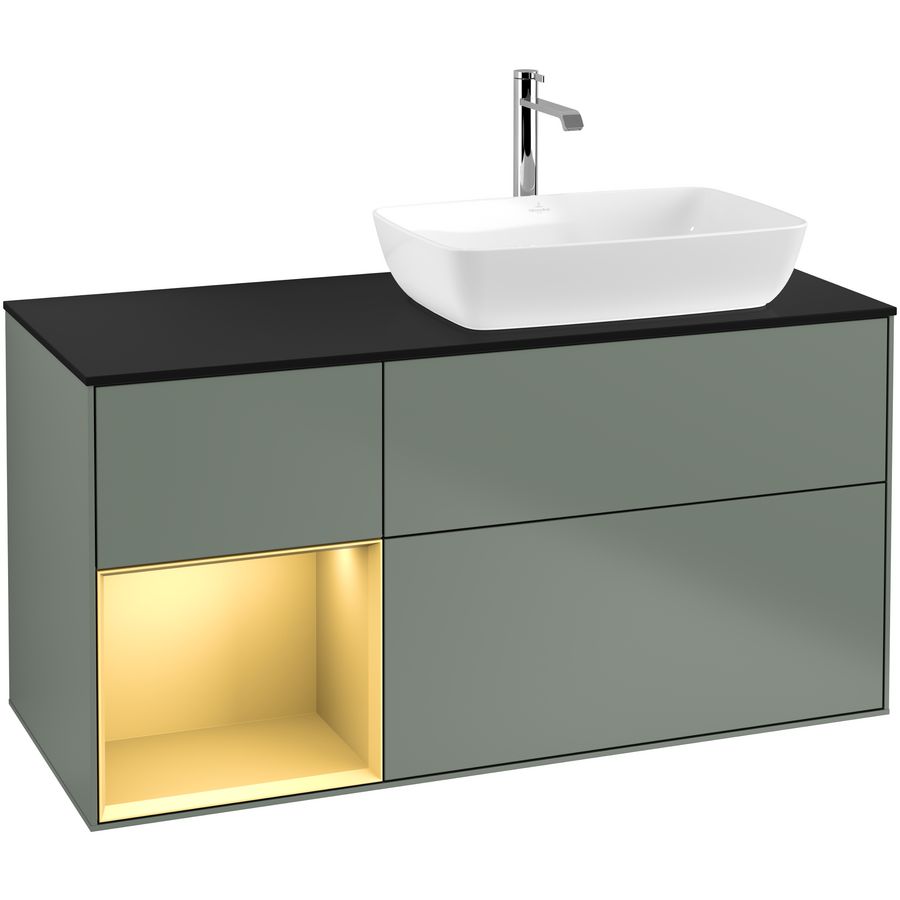 Wastafelonderkast Finion 1200x603x501mm Olive Matt Lacquer F802HFGM