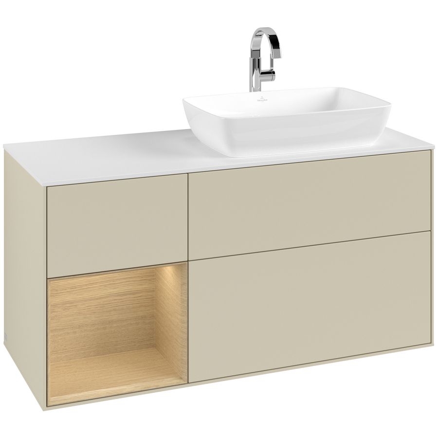 Wastafelonderkast Finion 1200x603x501mm S.Grey Matt Lacquer G801PCHJ
