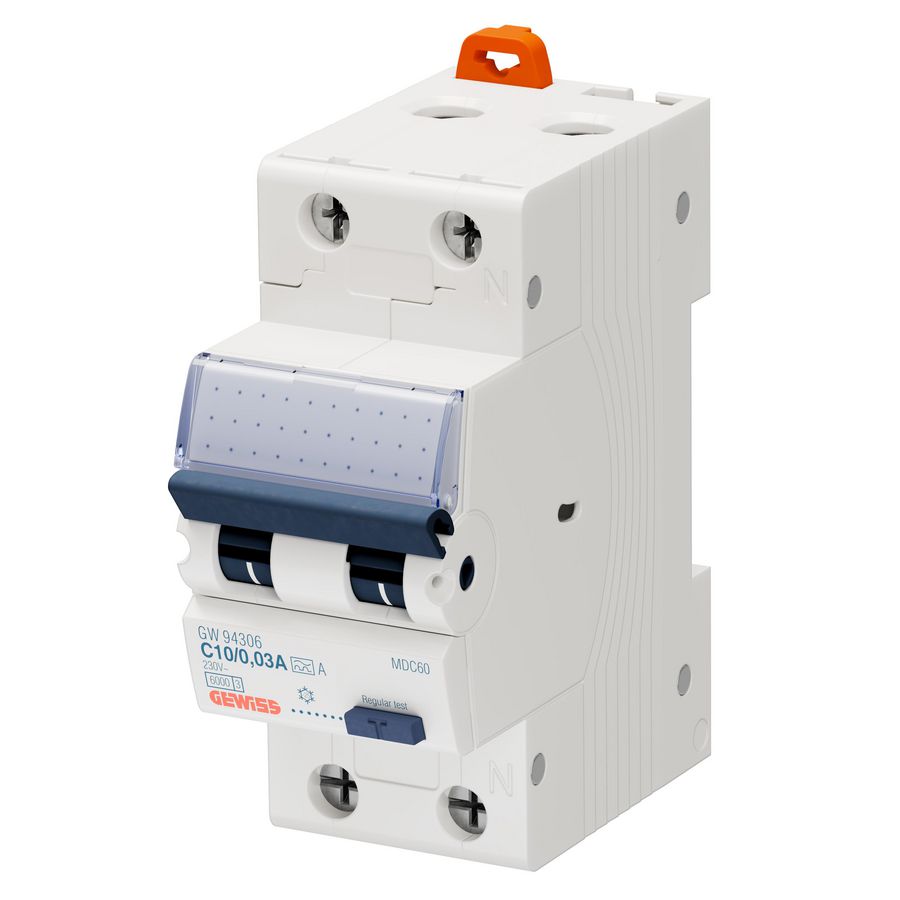 AARDLEKAUTOMAAT 1P+N C-KAR 10A 30mA TYPE-A 6KA 2MOD.MDC60