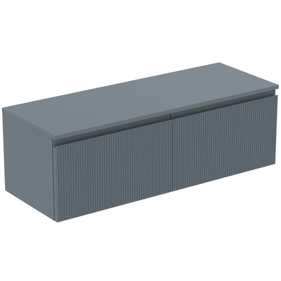 Wastafelmeubel 1202x440x388mm matt ashblue 2 laden Finesse