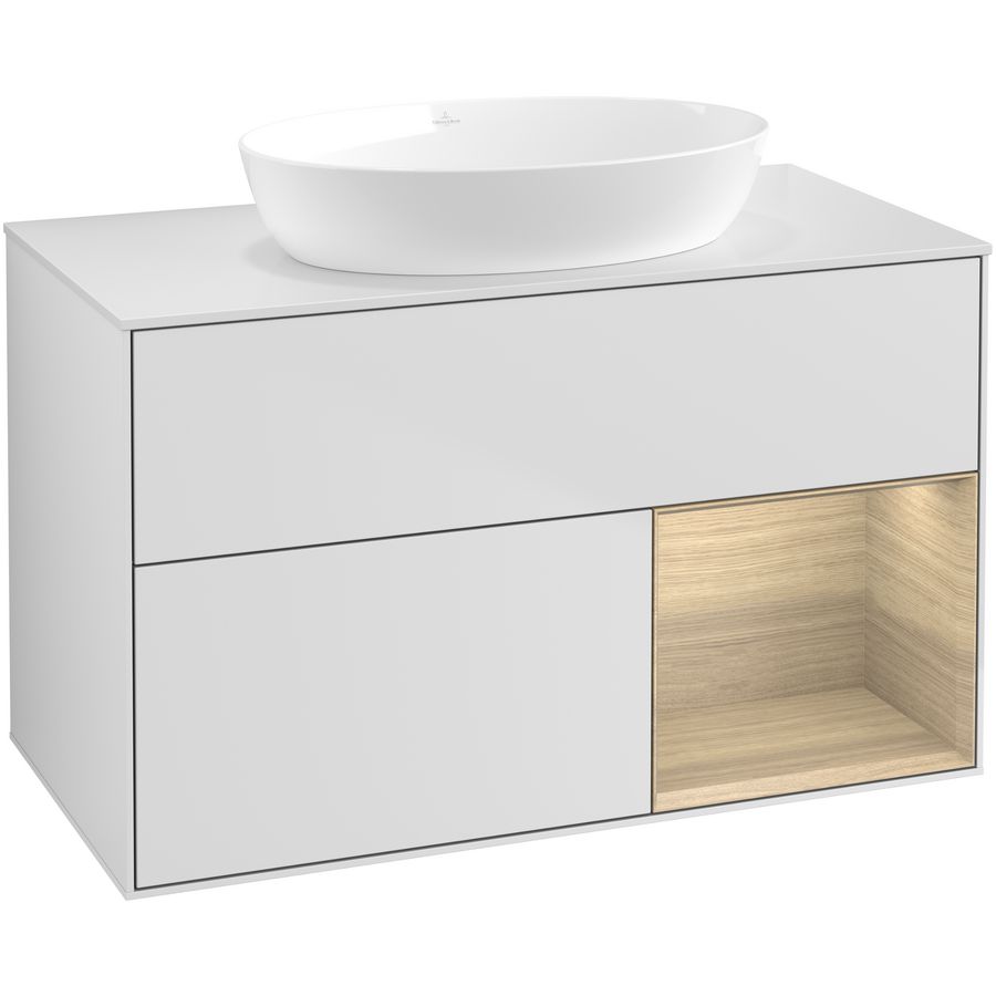 Wastafelonderkast Finion 1000x603x501mm White Matt Lacquer GA21PCMT
