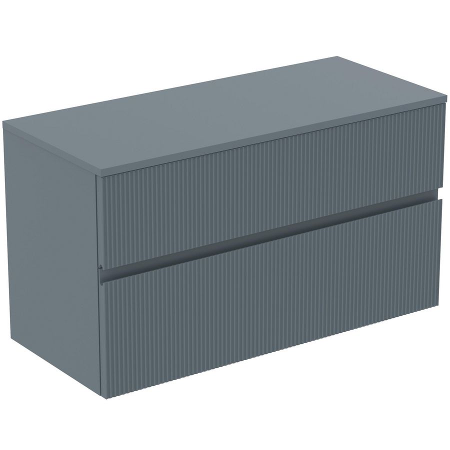 Wastafelmeubel 1002x440x558mm matt ashblue 2 laden Finesse