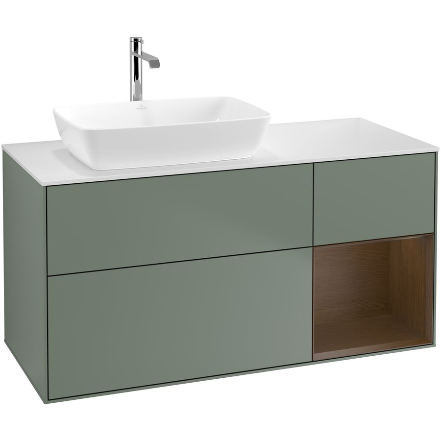 Wastafelonderkast Finion 1200x603x501mm Olive Matt Lacquer F811GNGM
